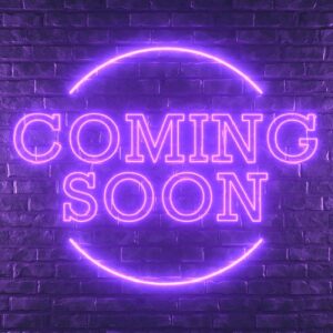 Coming Soon Neon Lighting Sign on Brick Wall